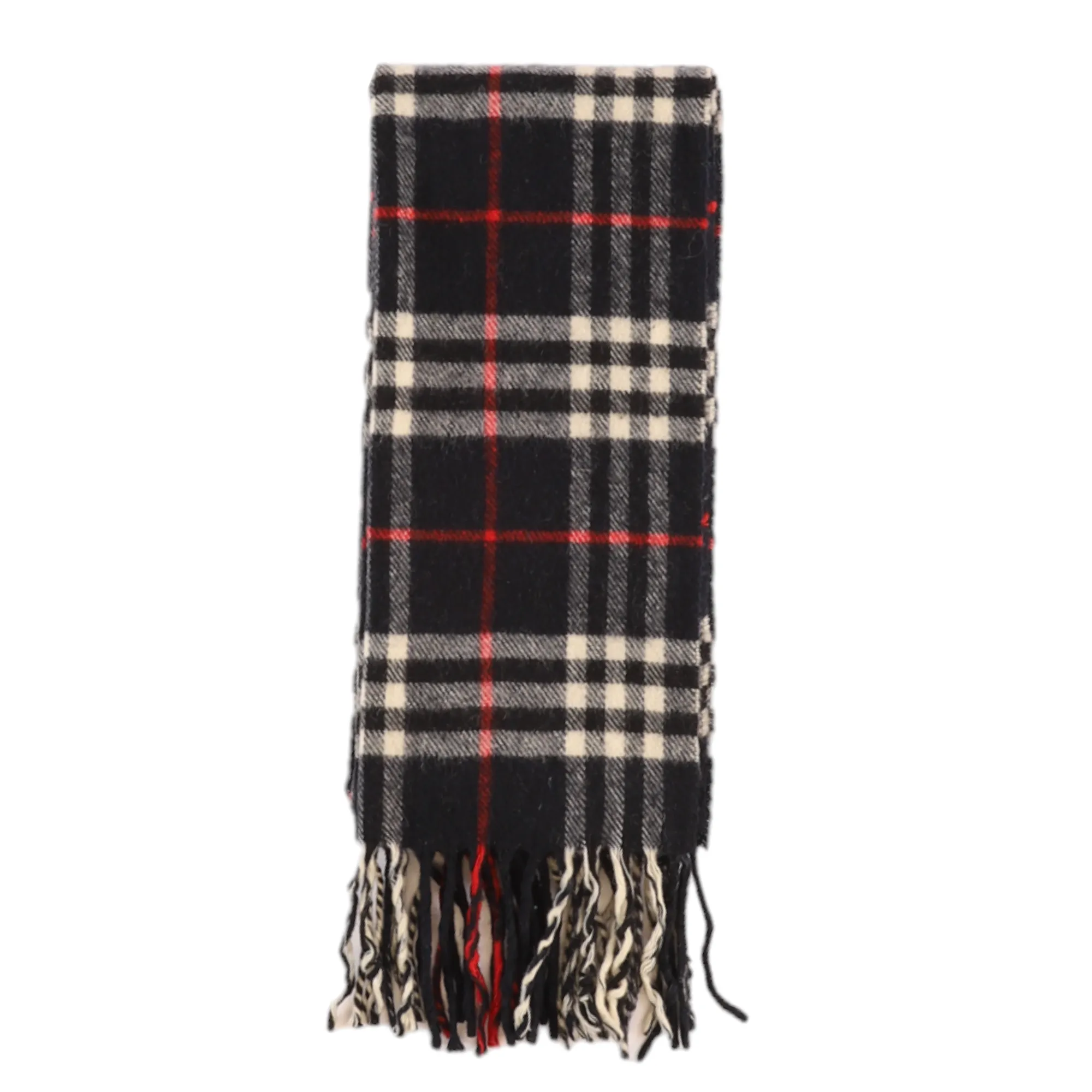 Men's Checkered Cashmere Scarf Navy