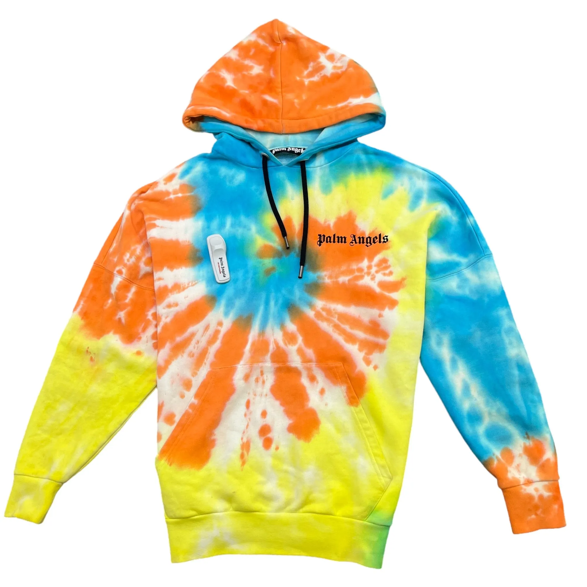 Men's Tie Dye Logo Hoodie Multi-Coloured Size S