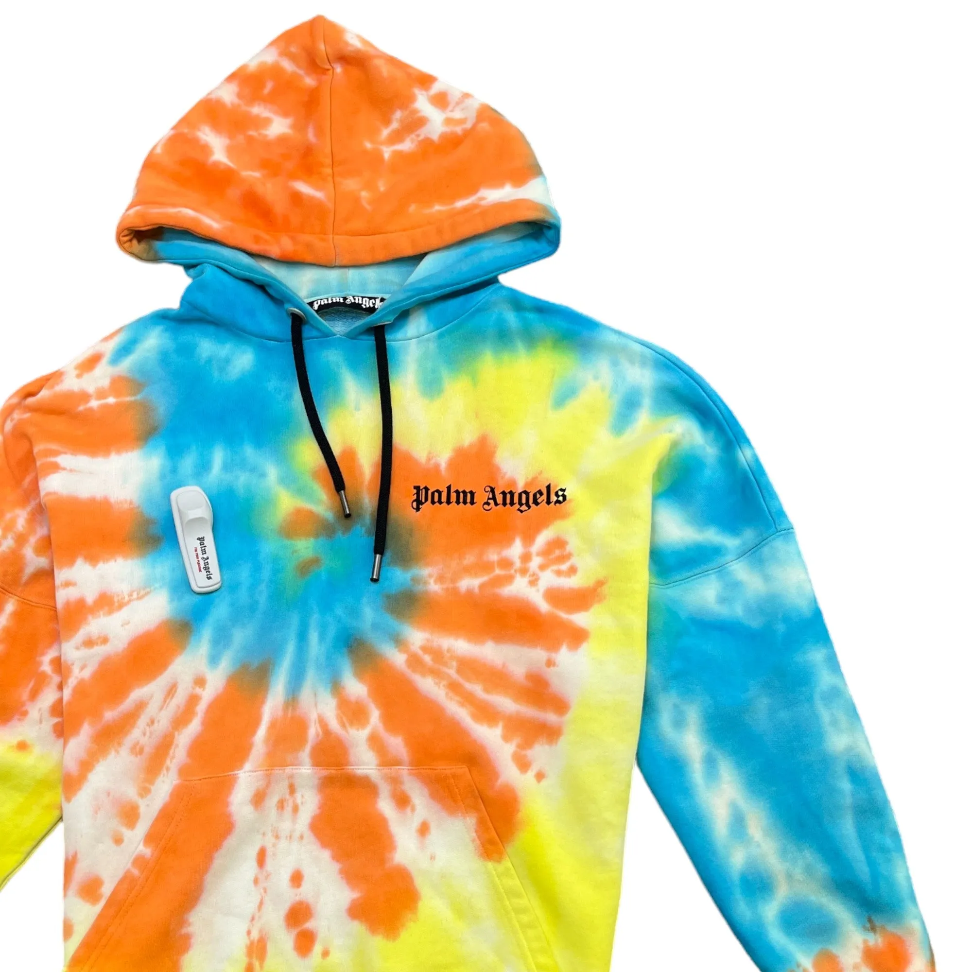 Men's Tie Dye Logo Hoodie Multi-Coloured Size S