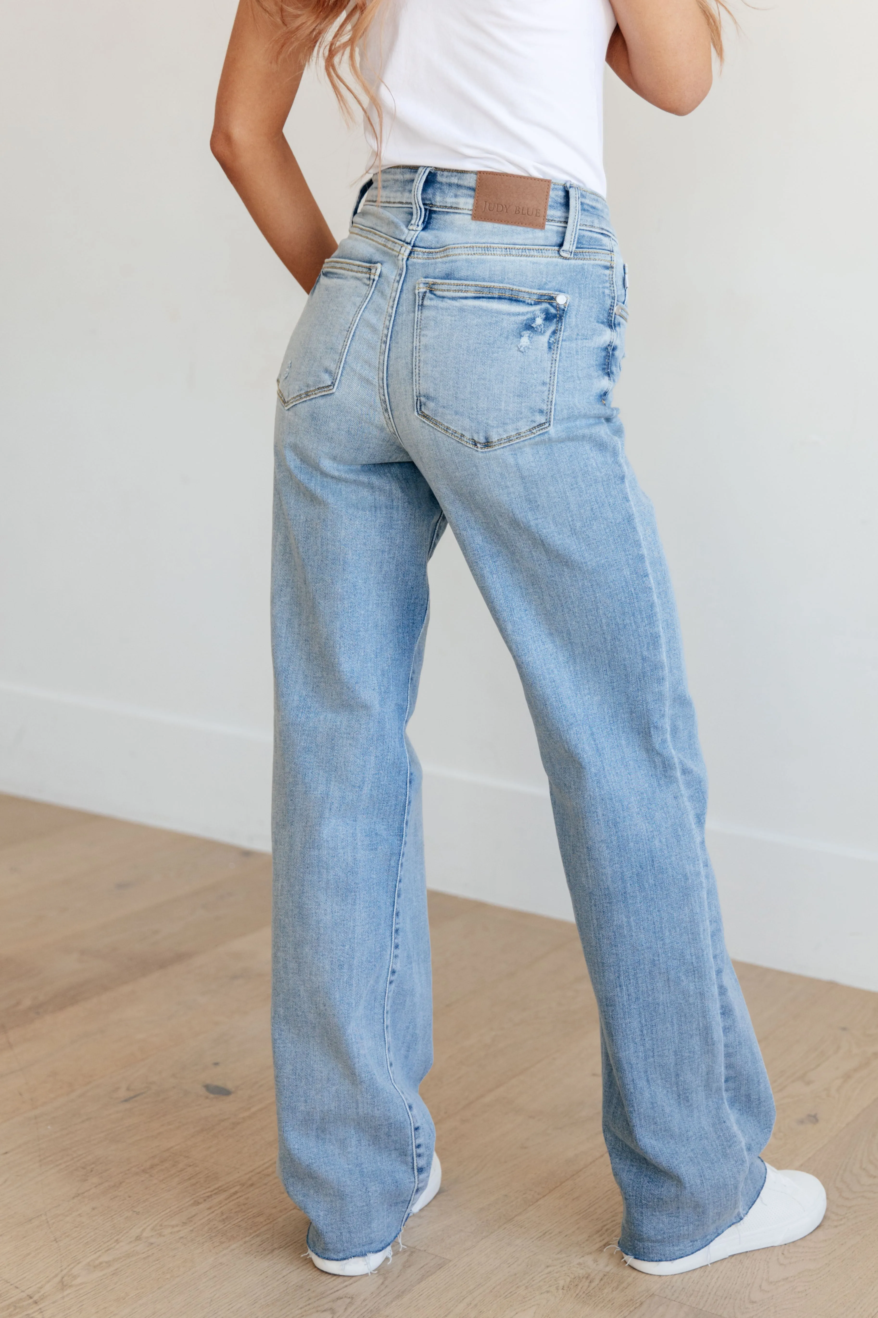 Mildred High Rise V Front Waistband Straight Jeans by Judy Blue