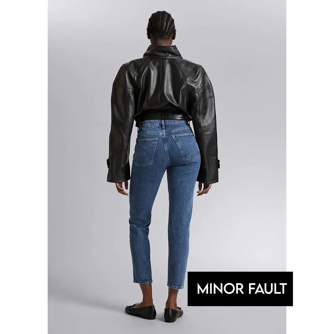 (Minor Fault) Tapered Leg Mid Blue Jeans