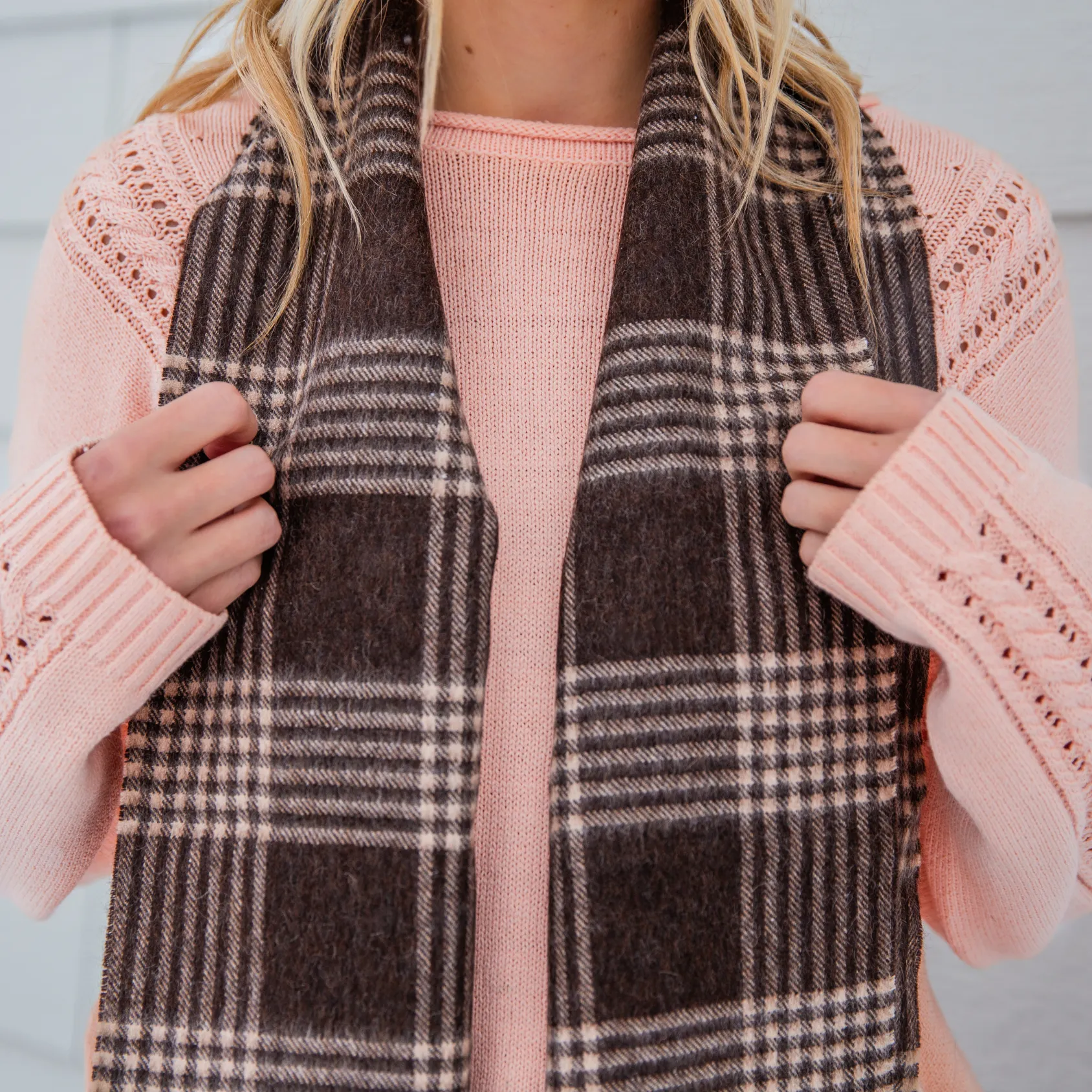 Modern Plaid Alpaca Scarf