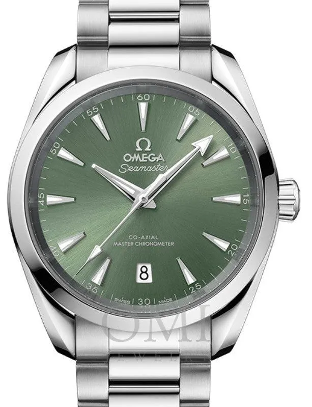 OMEGA SEAMASTER AQUA TERRA 150M CO-AXIAL MASTER CHRONOMETER 38MM STAINLESS STEEL GREEN INDEX DIAL 220.10.38.20.10.002 WITH STEEL BRACELET