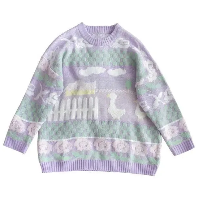 Pastel Kawaii Aesthetic Fairy Kei Duck Sweater