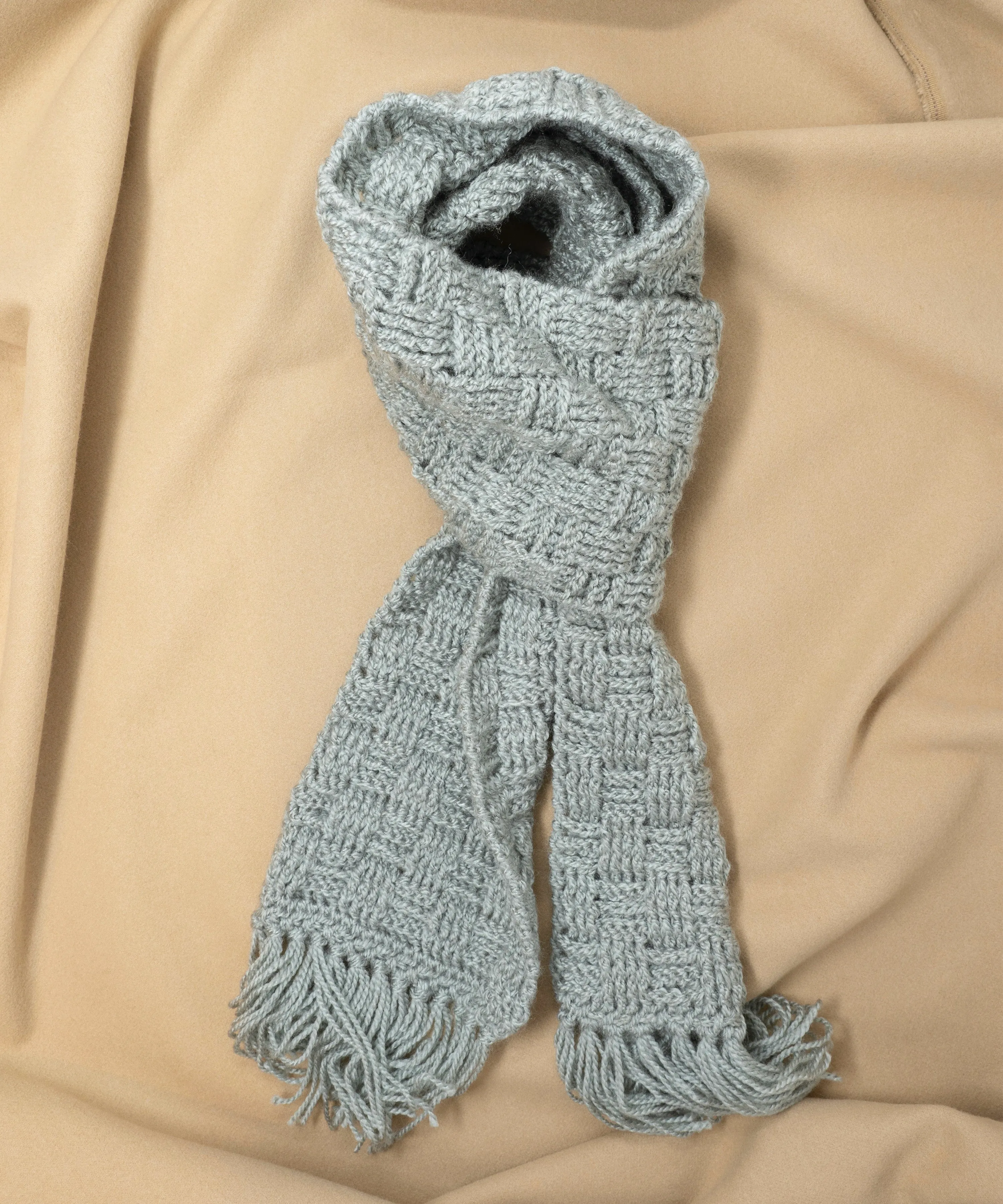 Pewter Grey Crochet Scarf