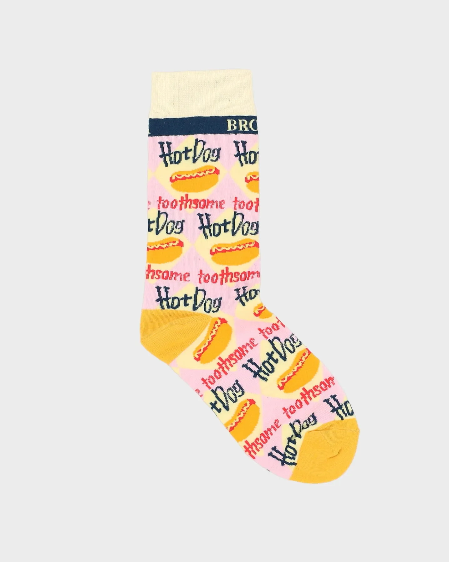 Pink Hot Dog Patterned Socks