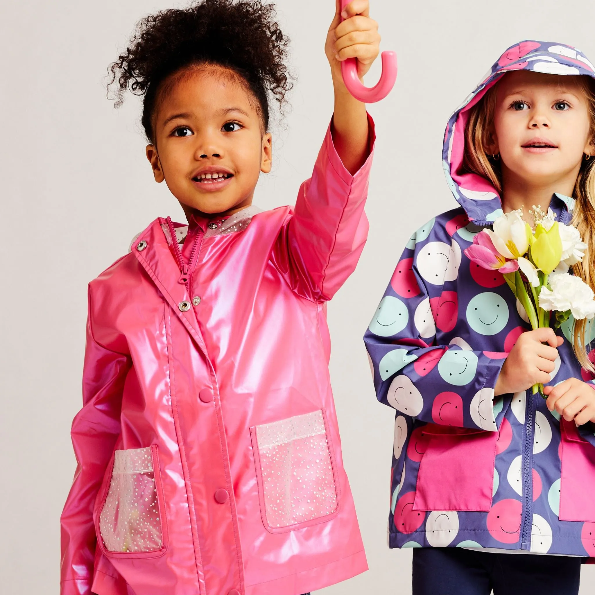 Pink Sparkle Pocket Hooded Raincoat