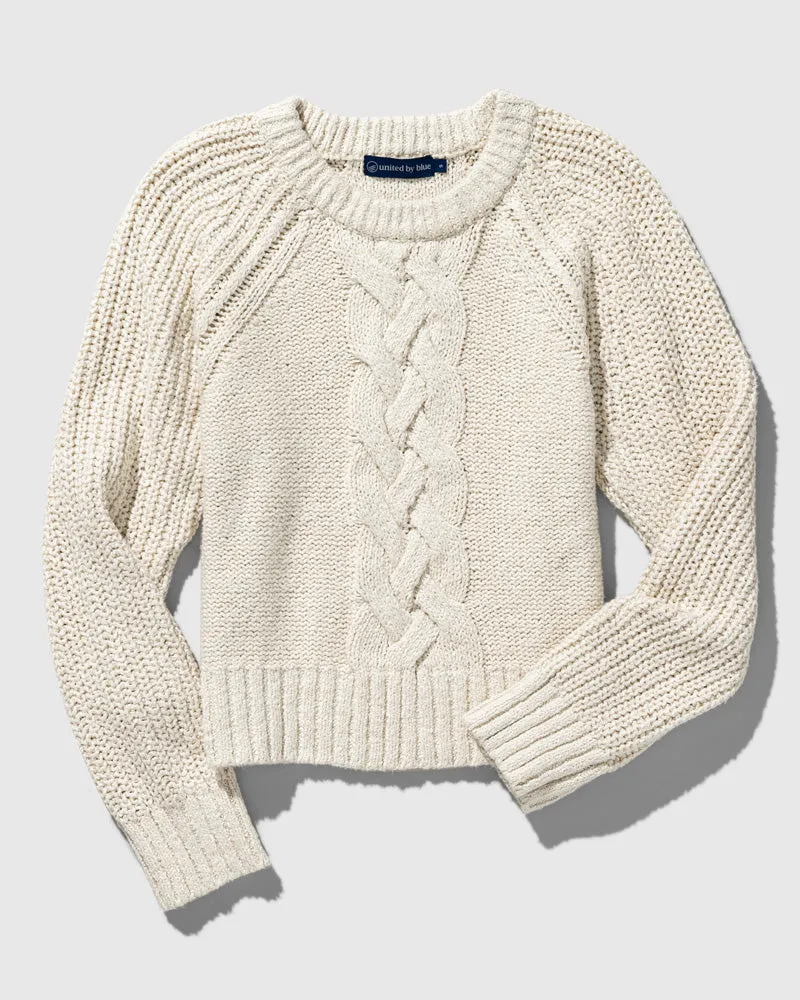 Recycled Cotton Cable Crew Sweater