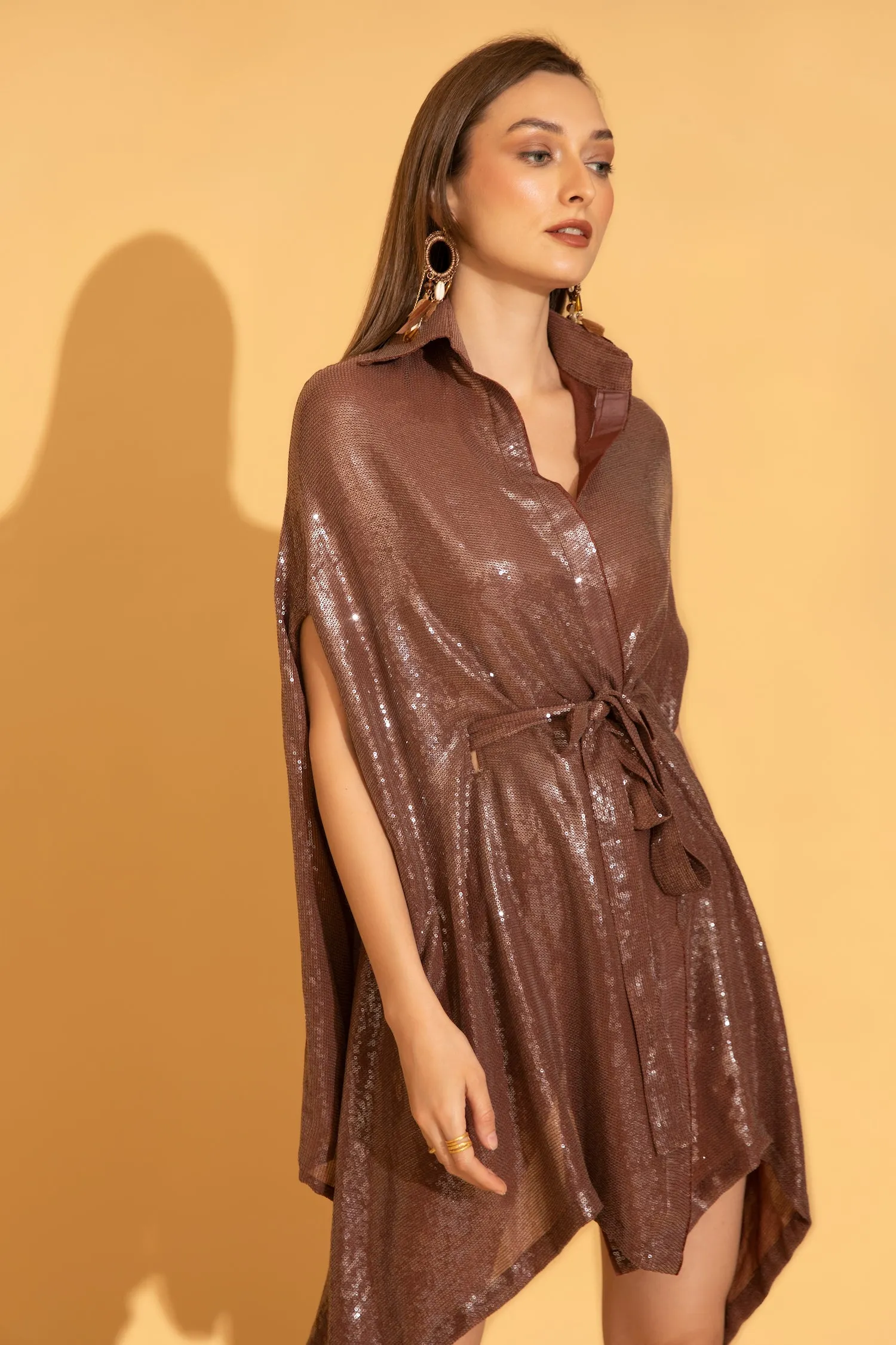 Rust Sequins Kaftan