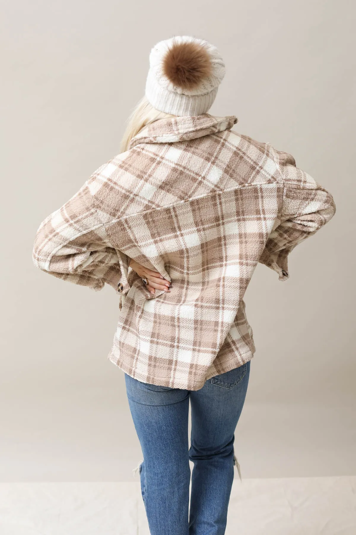 Sherpa Fleece Plaid Jacket