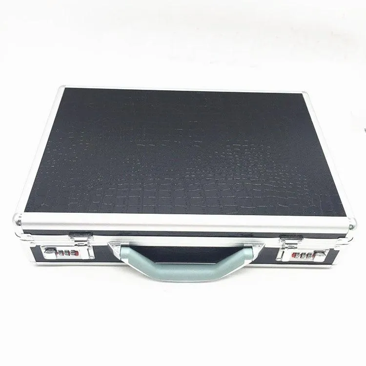 Silver and Black Watch and Jewelry Suitcase Storage Box