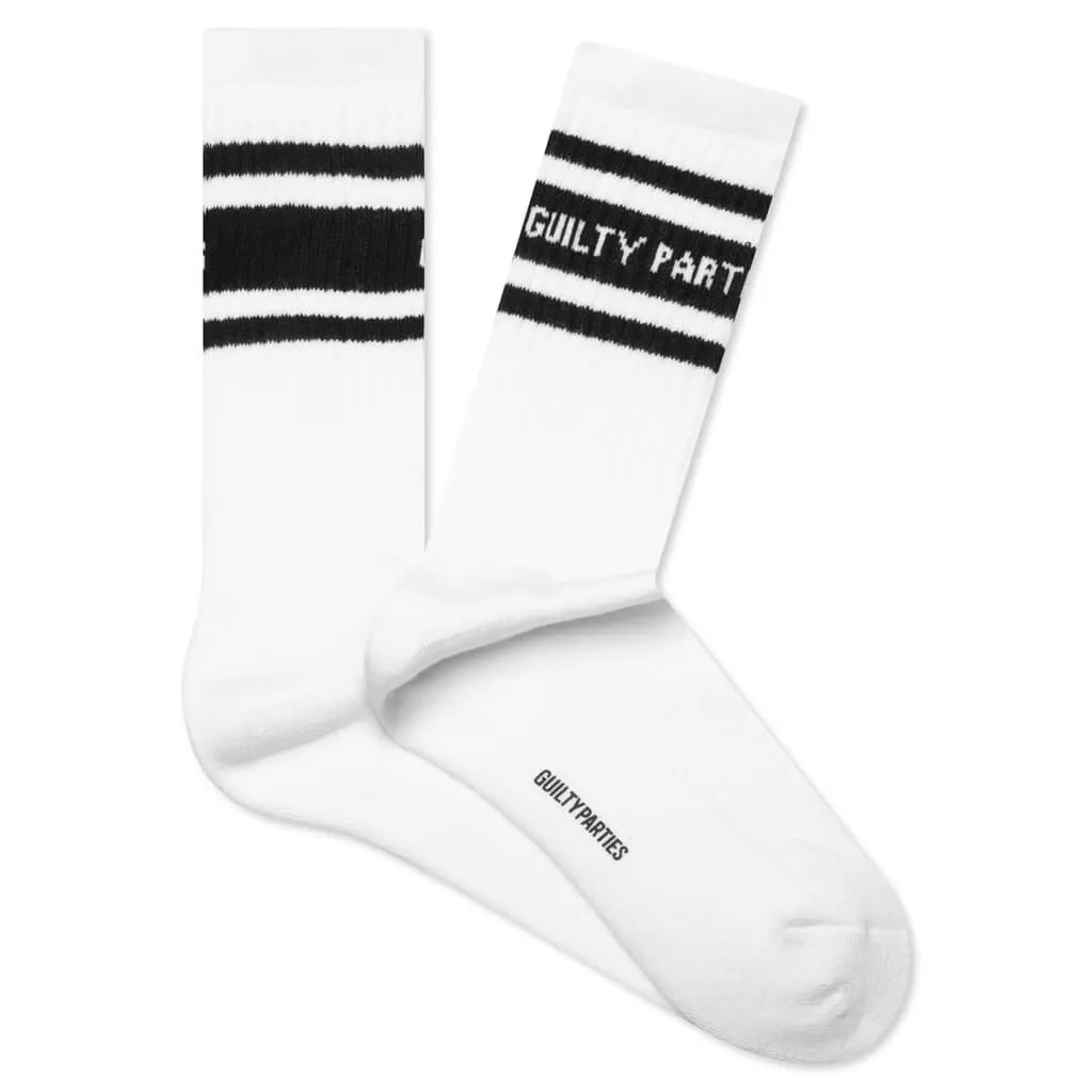 Skater Socks Type-2 - White/Black