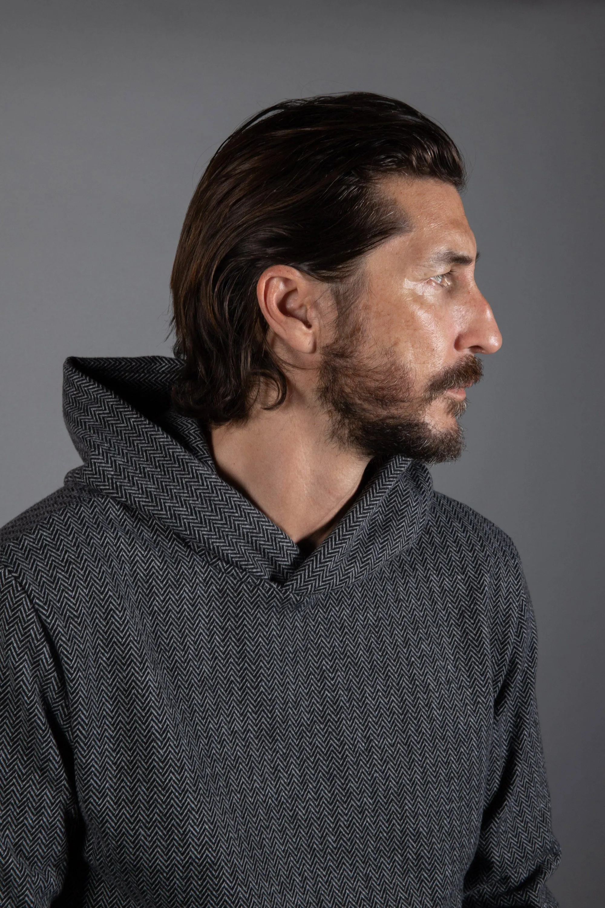 Spencer Herringbone Kangaroo Hoodie