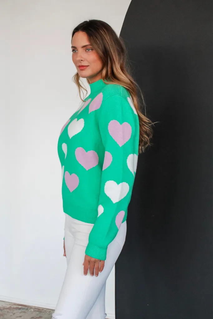 Stupid Cupid Sweater in Green