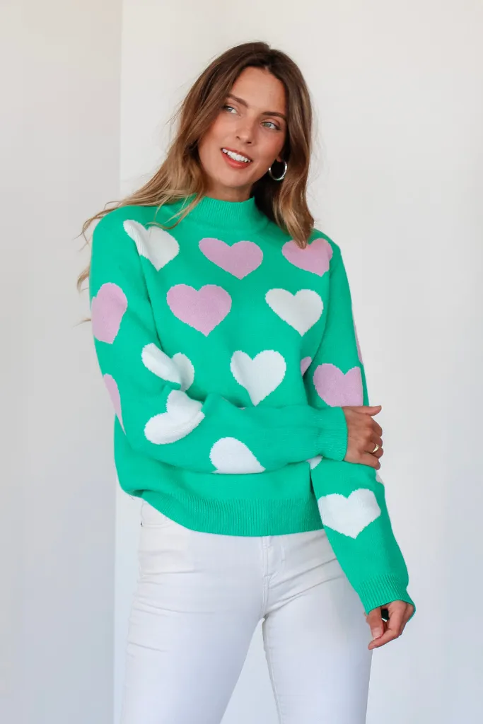 Stupid Cupid Sweater in Green