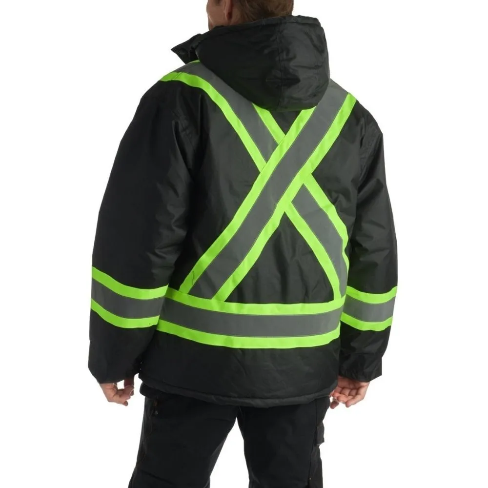 Terra Hi-VIS Lined Safety Winter Parka 116504 - Black