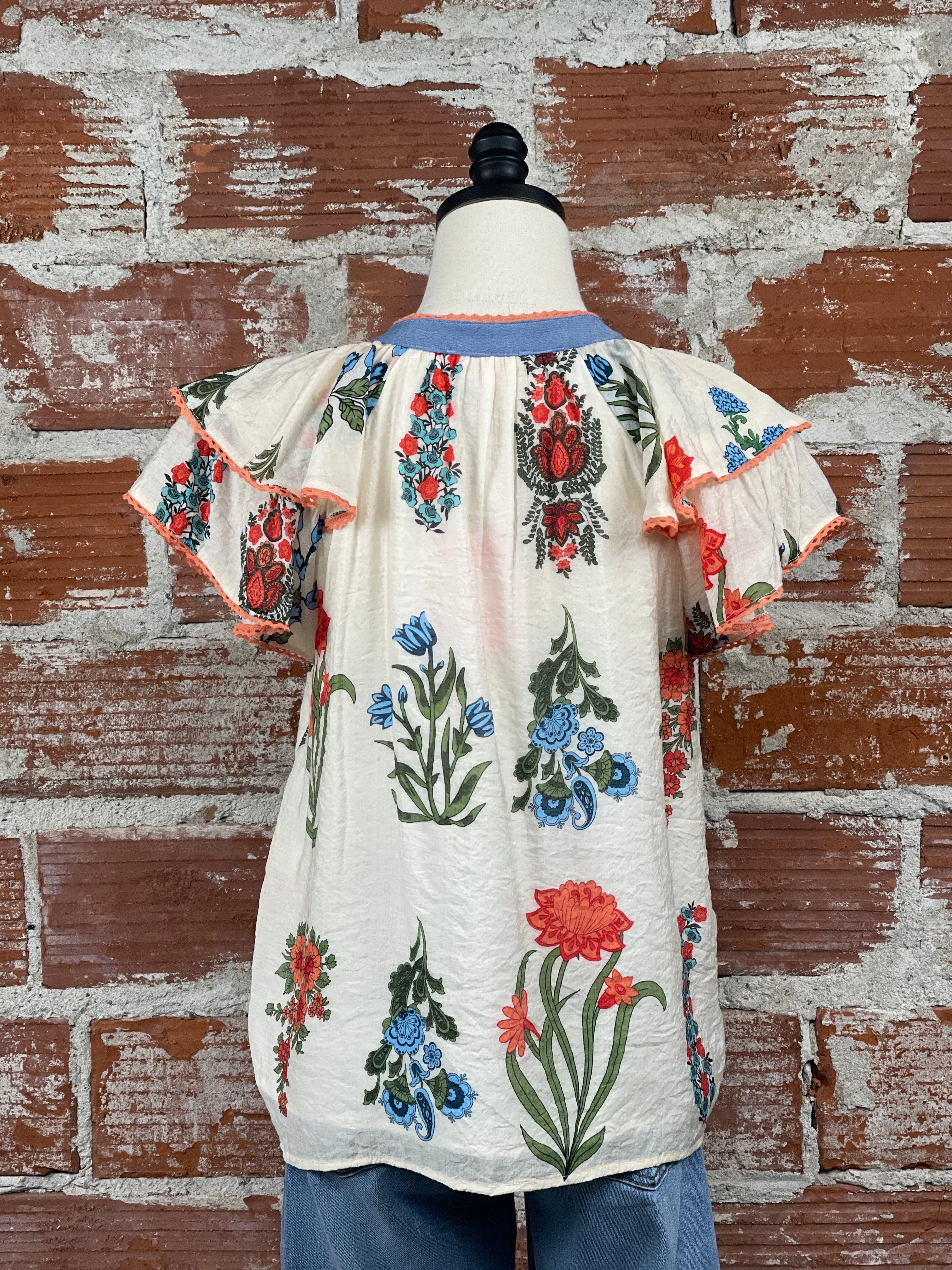 THML Georgia Top in Cream Floral