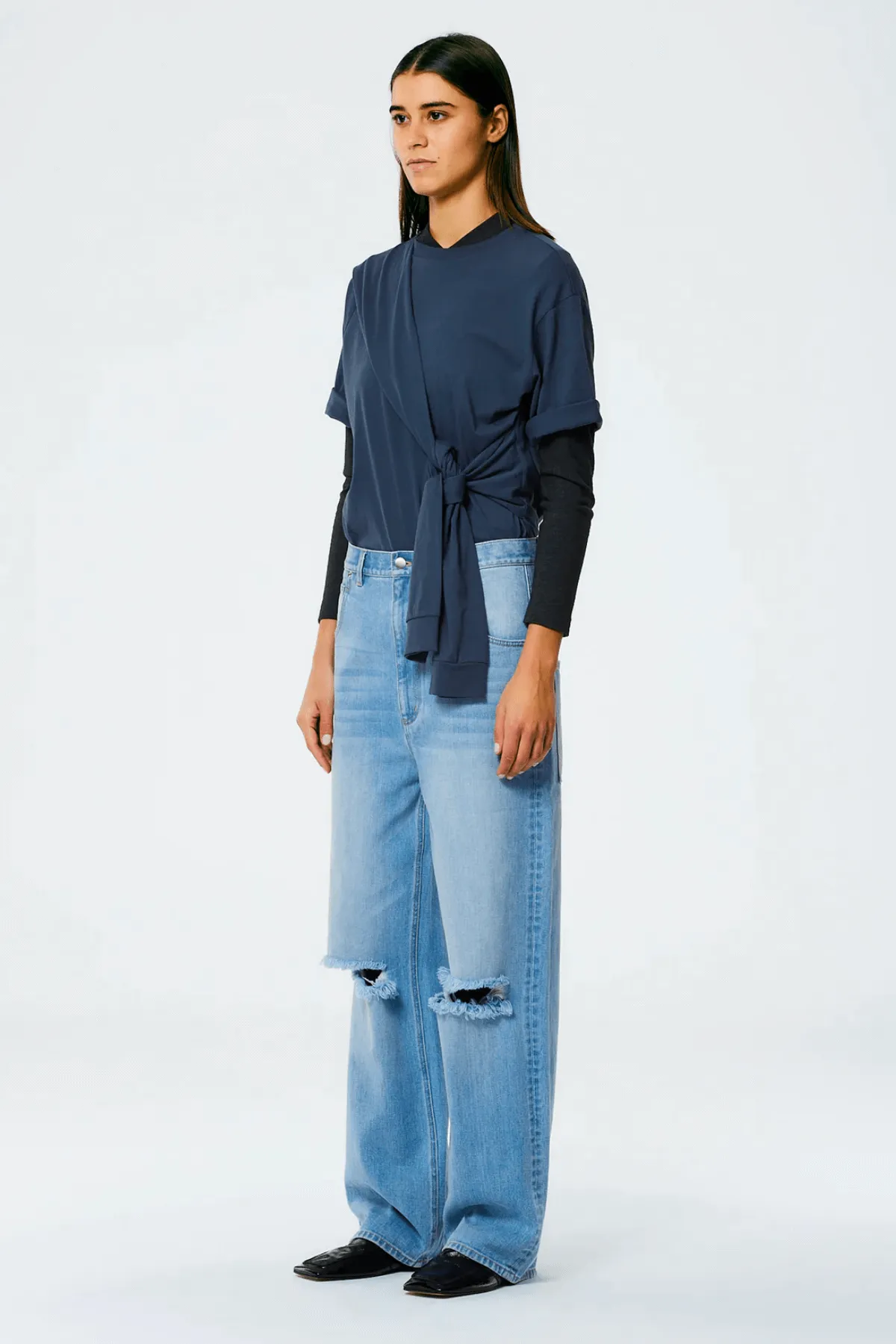 Tibi Vintage Wash Ryder Jean - Vintage Blue