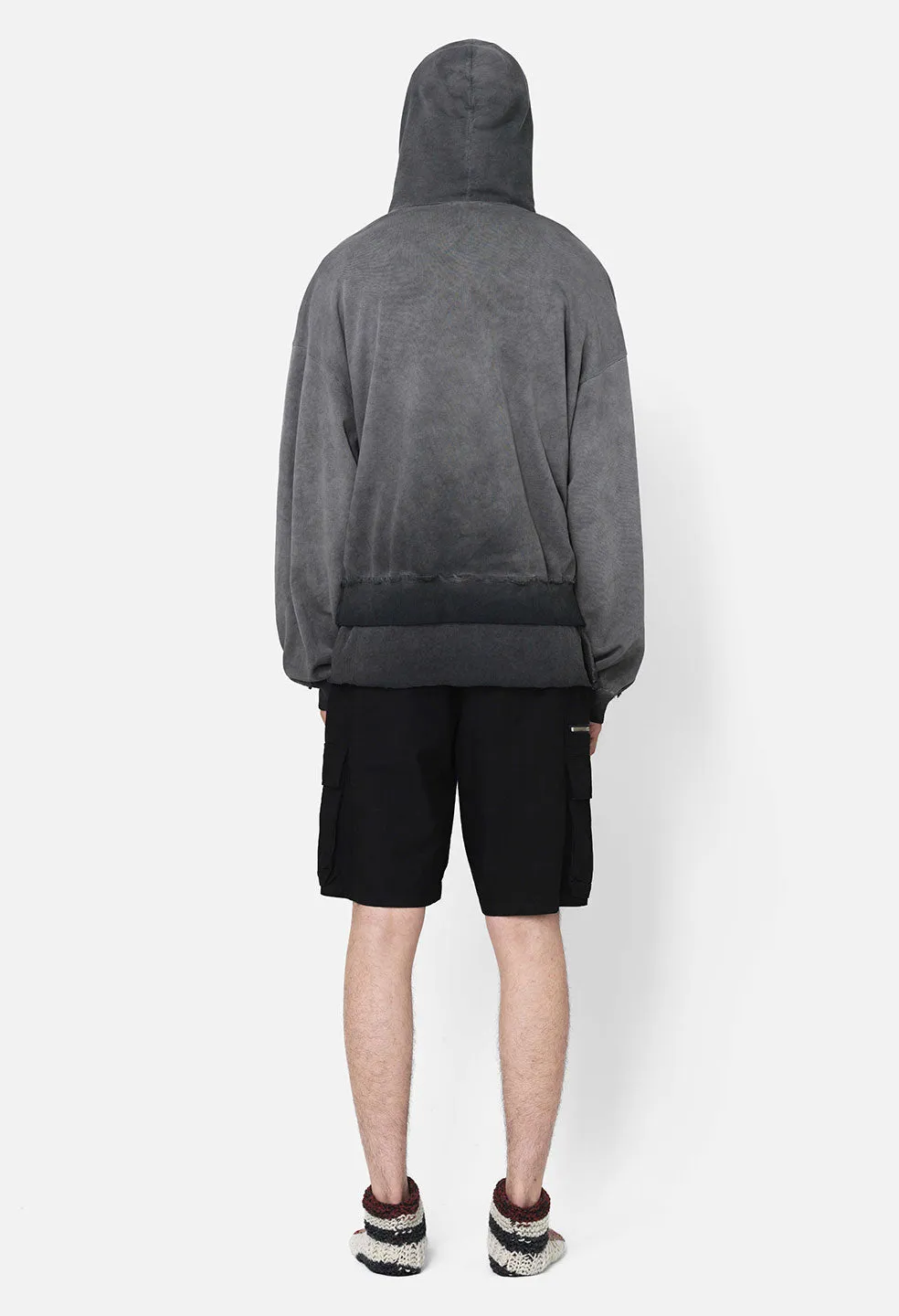 Tuck Terry Hoodie / Oil Wash Black