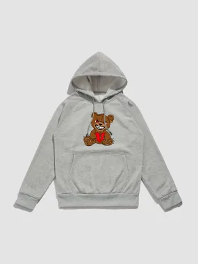 Violent Bear Print Hoodie