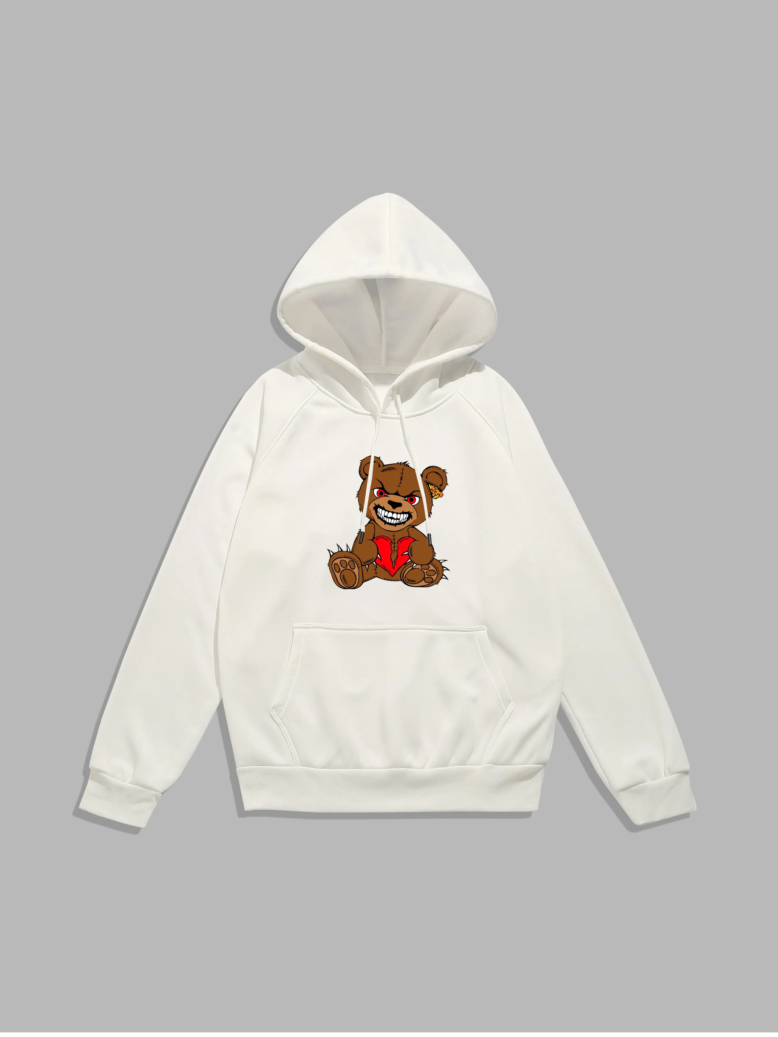 Violent Bear Print Hoodie