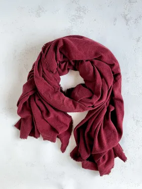 Washable Silk Blanket Scarf in Garnet