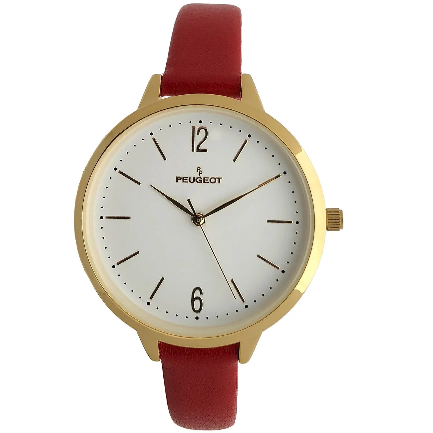 Women 38mm Red Watch Minimalist Skinny 11mm Strap