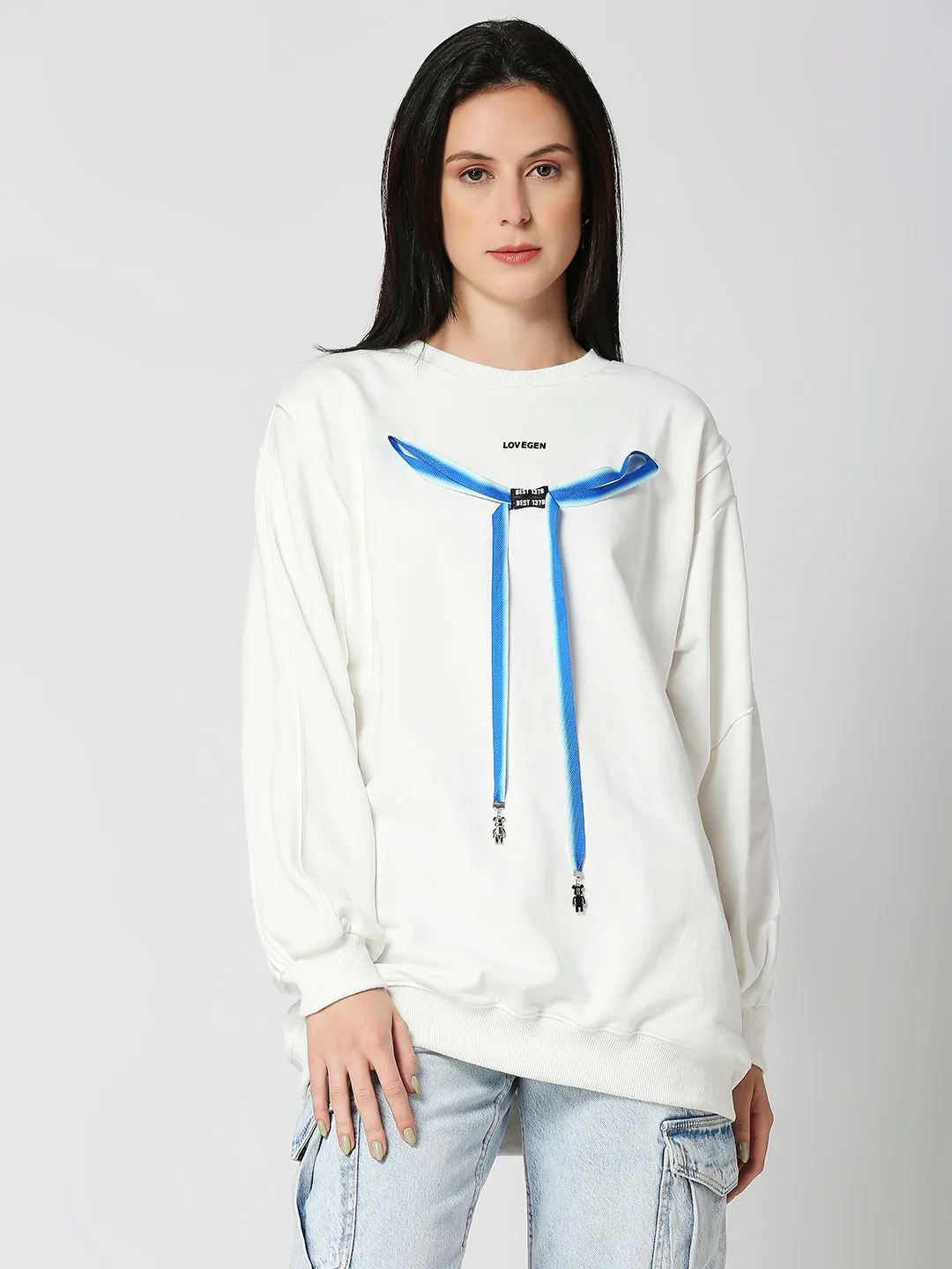 Women’s Oversized White Sweatshirt